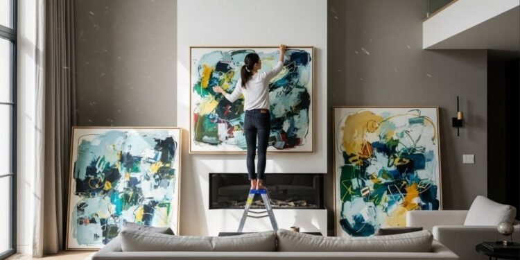 Como deixar sua sala mais sofisticada usando quadros grandes sem poluir visualmente