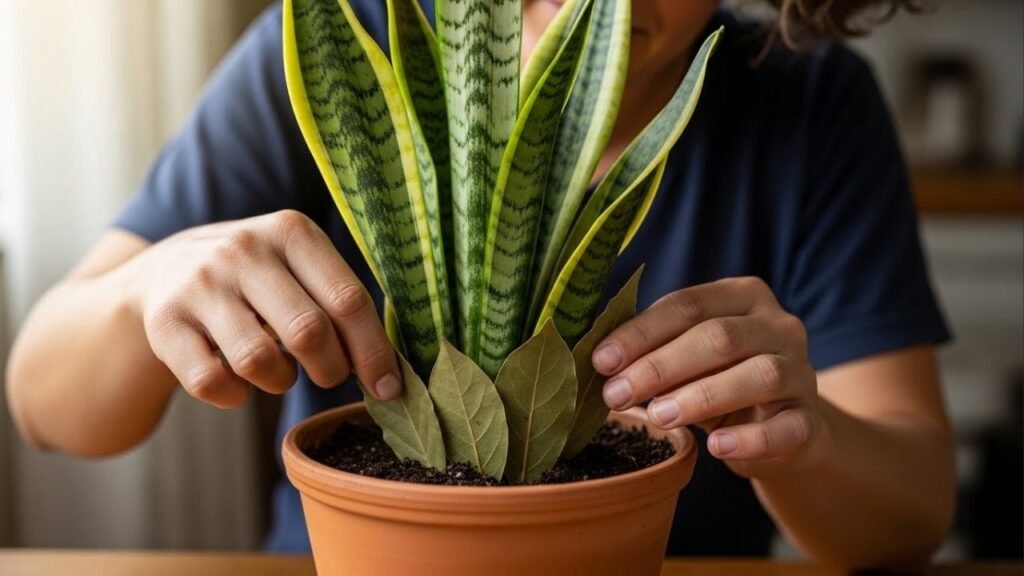 Folha de louro no vaso? Técnica pouco conhecida fortalece Espada-de-São-Jorge, repele pragas e estimula novos brotos
