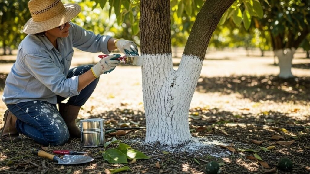 Por que jardineiros experientes estão pintando o tronco dos abacateiros de branco?