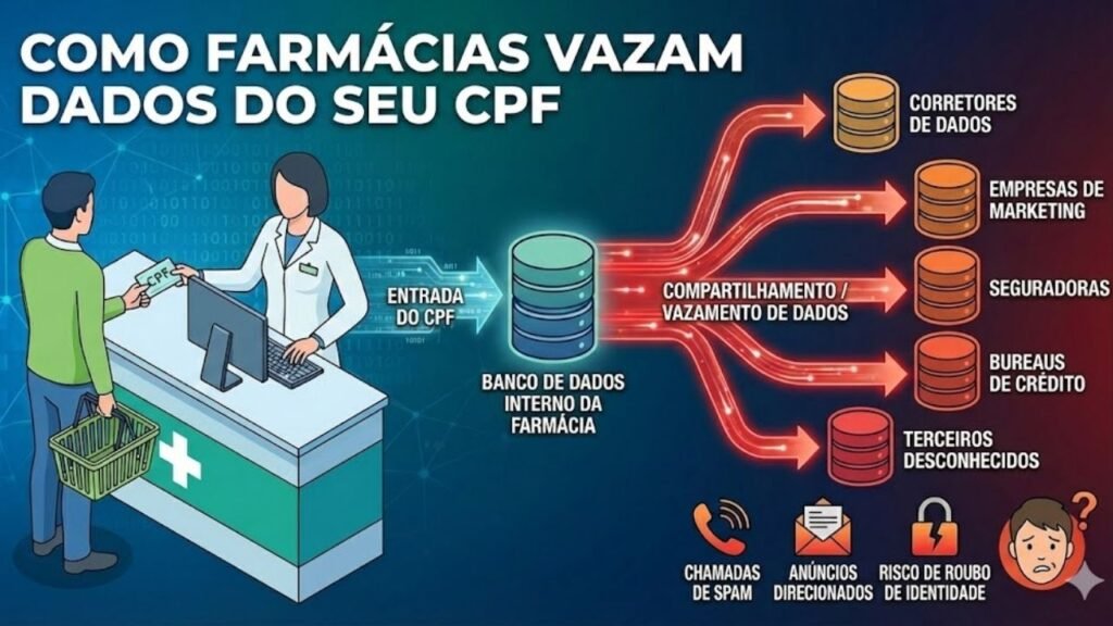 Farmácias pedem seu CPF por um motivo oculto: entenda como usam seus dados de saúde sem que você perceba