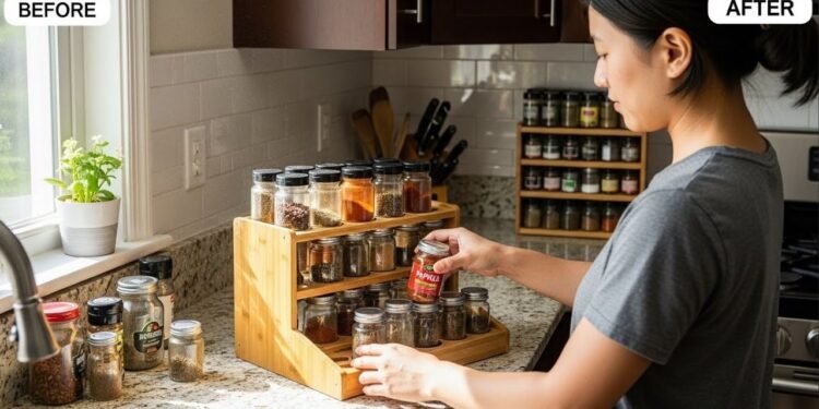 O detalhe que transforma uma bancada caótica da cozinha em um espaço funcional e bonito