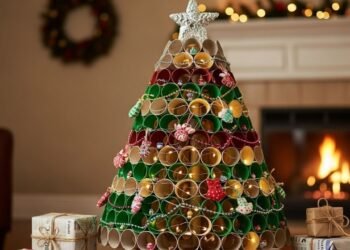 Transforme o escritório com esta decoração de Natal reciclada, bonita e quase de graça