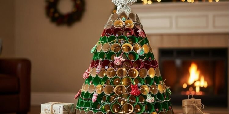 Transforme o escritório com esta decoração de Natal reciclada, bonita e quase de graça