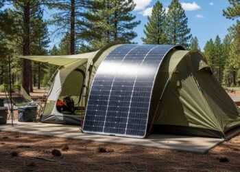 Painel solar flexível de 100W promete energia em barracas, trailers e zonas de desastre sem precisar furar telhado