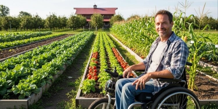 Fazendeiro em cadeira de rodas transforma deserto em fazenda orgânica com 60 espécies