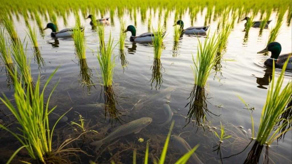 China solta 100 mil patos e peixes nos arrozais e prova que dá pra produzir mais sem agrotóxicos nem veneno no solo