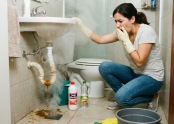 Ela tentou acabar com o mau cheiro e quase causou um desastre no encanamento