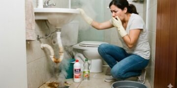 Ela tentou acabar com o mau cheiro e quase causou um desastre no encanamento