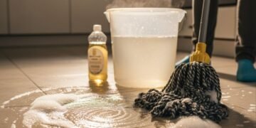 Como recuperar o brilho do piso e remover manchas usando só água morna e detergente