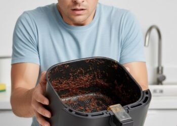 Sua airfryer está encardida? Veja o truque que solta a gordura em minutos