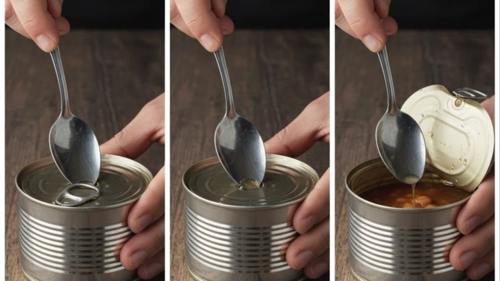 Como abrir uma lata sem abridor em menos de 1 minuto usando só uma colher