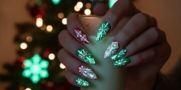 Unhas de Natal ganham efeito glow e se tornam o destaque das celebrações