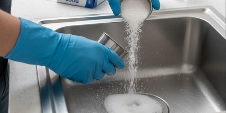 Como desentupir pia com somente dois ingredientes e água quente