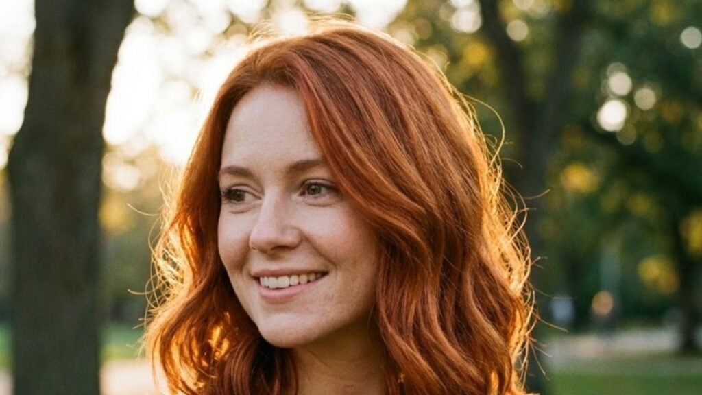 O corte médio que valoriza cabelos ruivos como se tivesse acabado de pintar