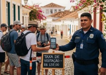 Nova regra em cidade brasileira prevê diária para turistas, com taxa de até R$ 137 por veículo, multa dobrada por fraude e teto mensal de cobranças