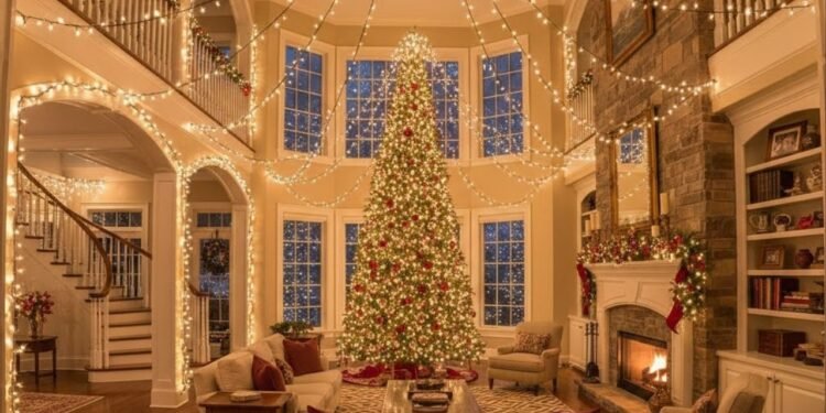 O jeito certo de usar luzes de Natal para deixar o ambiente maior e mais leve