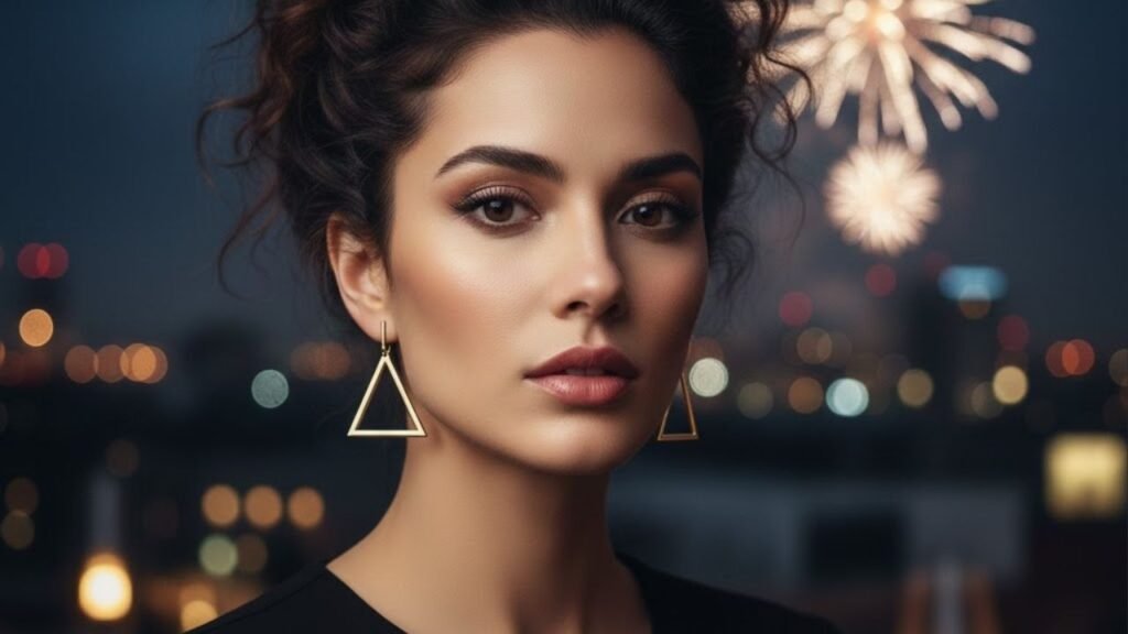 Brincos que afinam o rosto e destacam penteados nos looks de Natal 2025