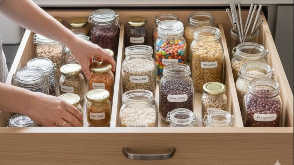 Como reaproveitar potes antigos para organizar gavetas profundas