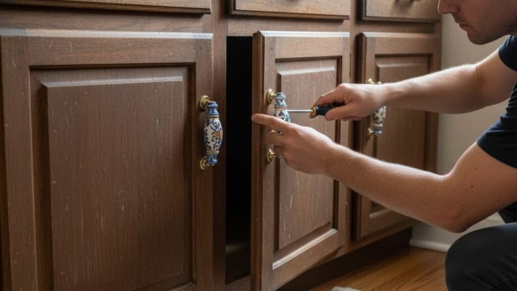 Como mudar completamente o visual de seus armários antigos com apenas um puxador