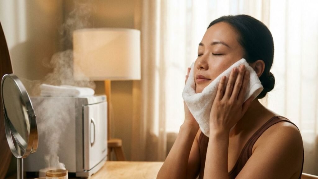 Lifting caseiro com toalha quente entrega pele firme e viçosa em minutos