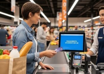 Supermercados passam a vender alimentos com pagamento parcelado no cartão, ampliando o uso do crédito no consumo básico e revelando mudanças profundas no comportamento financeiro das famílias brasileiras