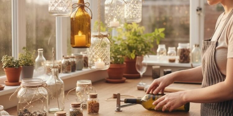 Como transformar garrafas e potes de vidro em peças decorativas úteis