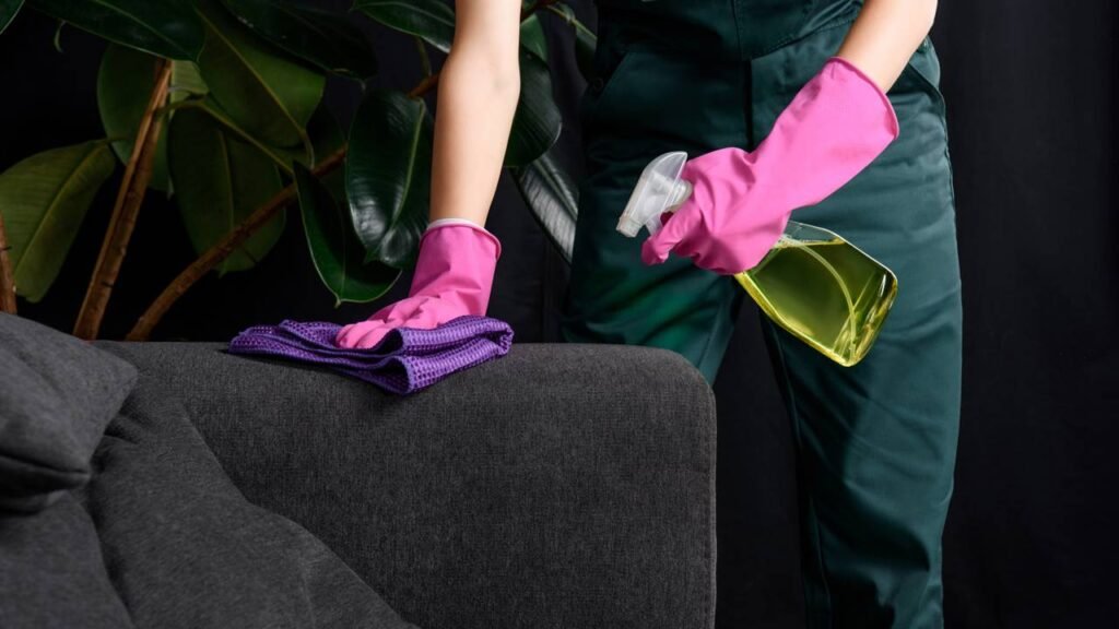 Sofás manchados estão sendo recuperados com essa mistura simples de cozinha