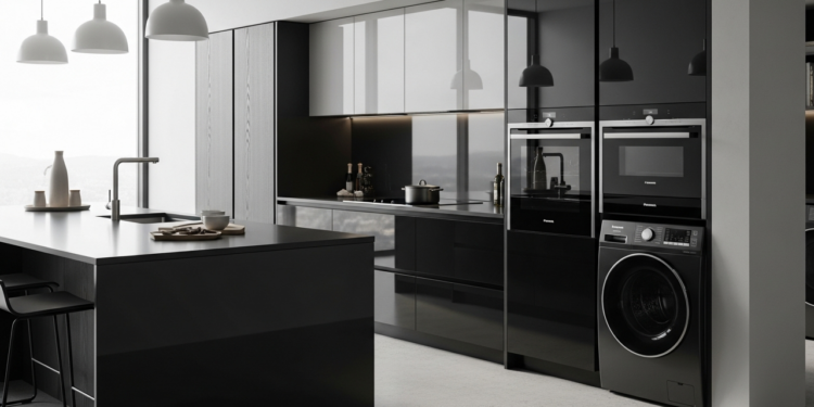 Refrigerador com portas de vidro escuro conquista quem ama casa moderna sem poeira à vista