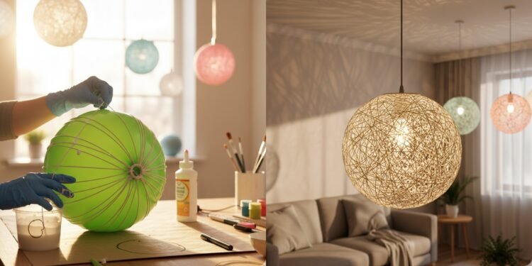 Luminária de barbante moderna sem gastar muito