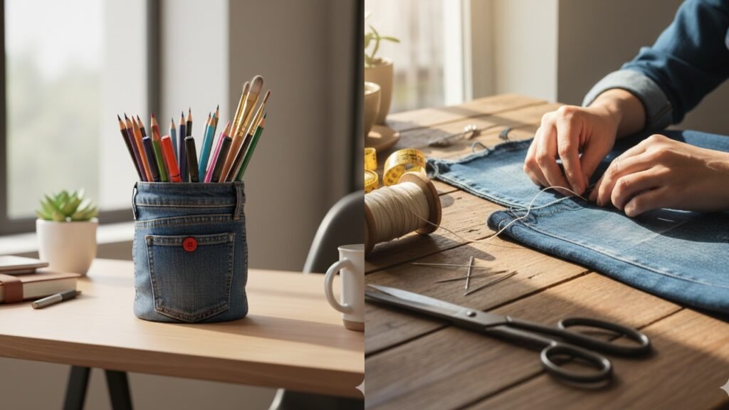 Como transformar jeans antigos em projetos sustentáveis 