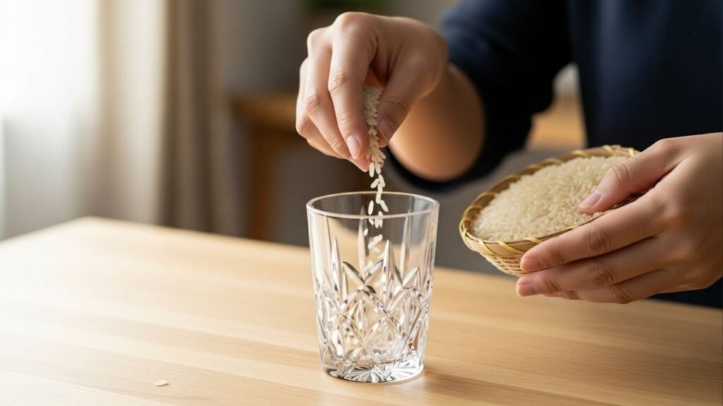 Cristais manchados e vidros difíceis de alcançar? Essa técnica surpreendente usa arroz e pode salvar até o seu decantador favorito