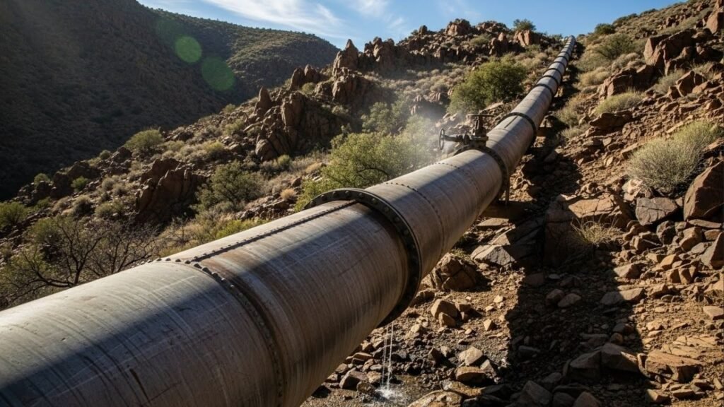 Homem sem acesso à luz elétrica consegue levar água até o topo da propriedade usando uma bomba que só depende da força da água corrente