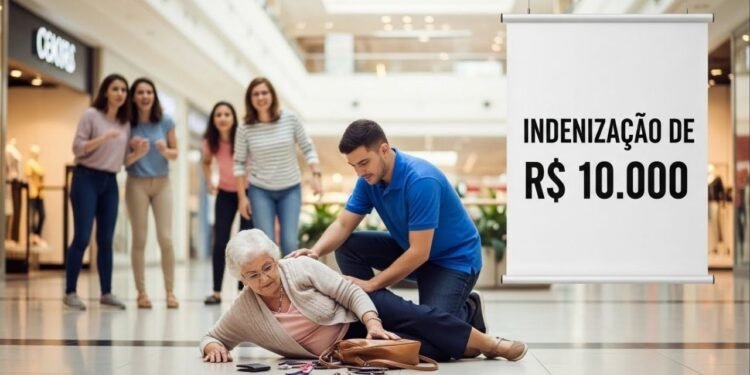 Idosa de 83 anos cai em shopping por causa de quiosque mal instalado e indenização chega a R$ 10 mil por risco à segurança dos clientes