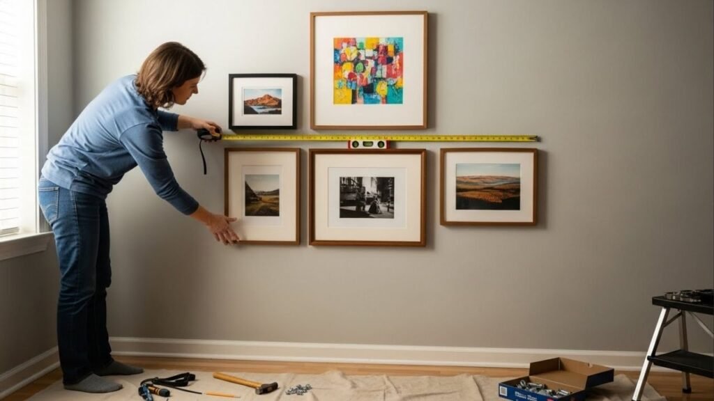 Pare de furar a parede no olho! Veja como montar uma galeria de quadros com alinhamento perfeito e sem arrependimentos