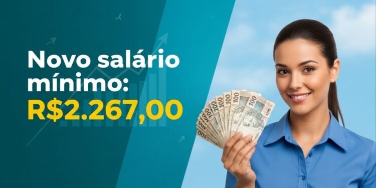 Piso salarial atinge R$ 2.267 em 2026 com reajuste acima da inflação e diferença histórica em relação ao salário mínimo do país