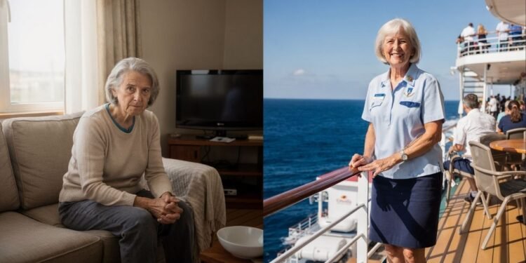 Enquanto muitos planejam sossego, ela escolheu trabalhar em alto-mar e encontrou uma nova forma de viver com propósito