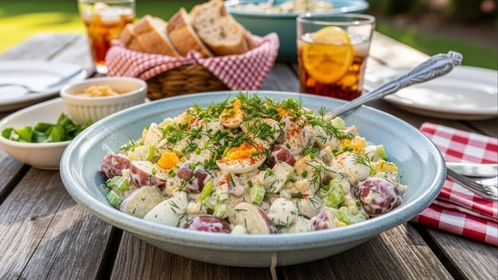 Essa receita de maionese de batata virou tradição nos almoços de domingo e o segredo está em um simples detalhe do preparo