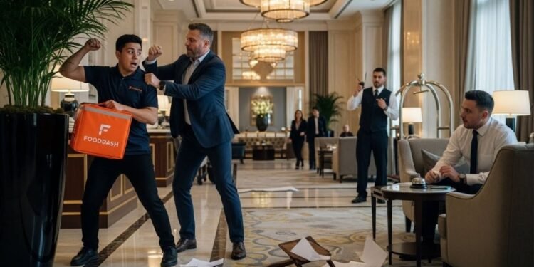 Xingou e agrediu o entregador na frente de todos e agora vai pagar: Justiça condena hóspede por dano moral