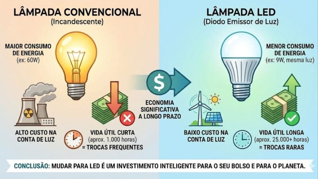 Economia de verdade começa pela lâmpada! Como o LED pode cortar gastos e transformar a iluminação da sua casa