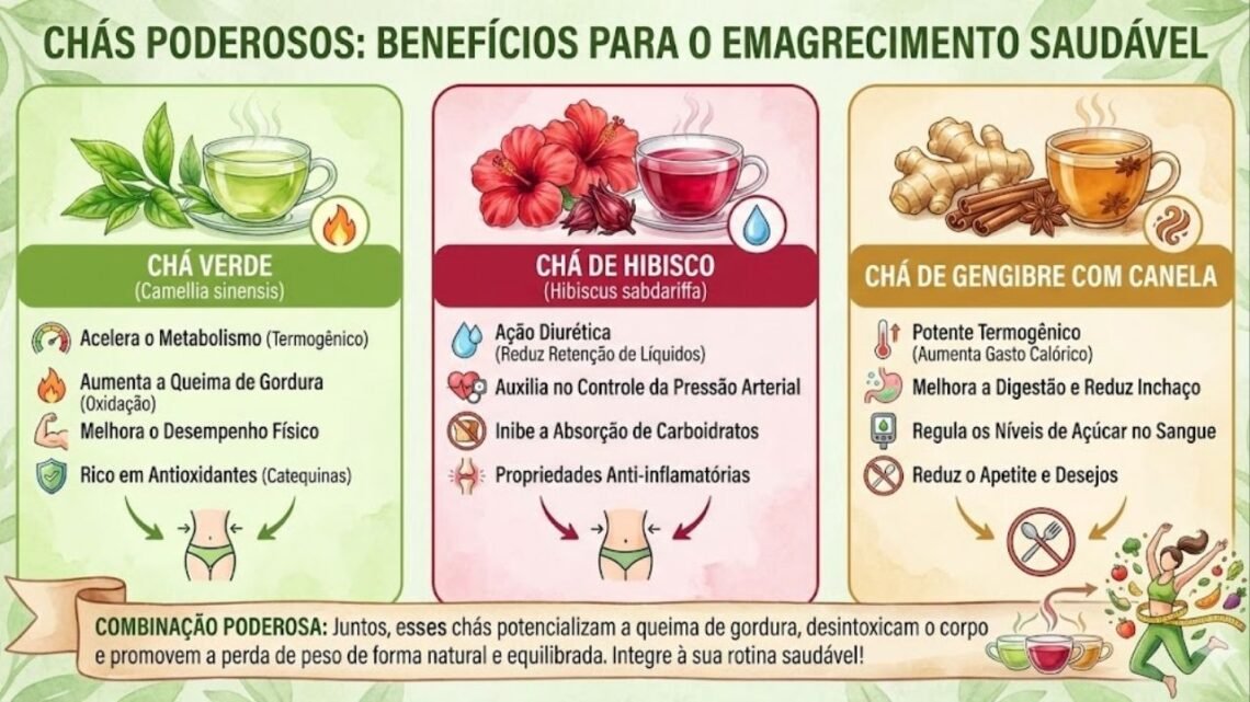 3 chás poderosos para emagrecer que aceleram o metabolismo e secam ...