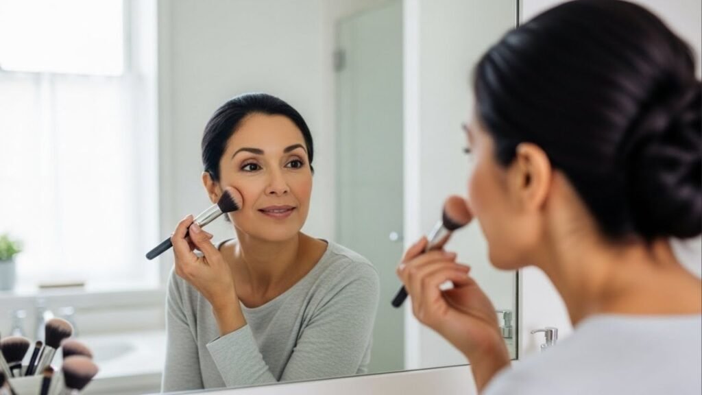 Essa técnica de base deixa a pele madura com aspecto fresco, natural e radiante mesmo com linhas ou sinais aparentes