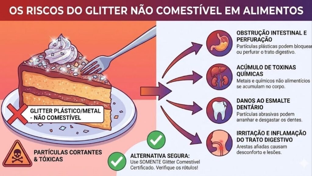 ANVISA suspende glitter culinário vendido no Brasil e alerta para risco de intoxicação em bolos e doces decorados