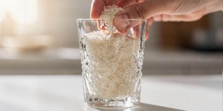 Cristais manchados e vidros difíceis de alcançar? Essa técnica surpreendente usa arroz e pode salvar até o seu decantador favorito