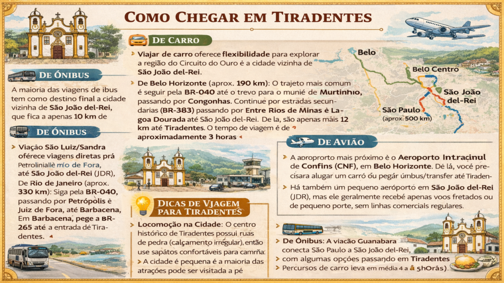 Como chegar em Tiradentes