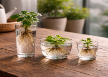 Sem terra, sem sujeira! Jardim em copos com plantas que sobrevivem só na água