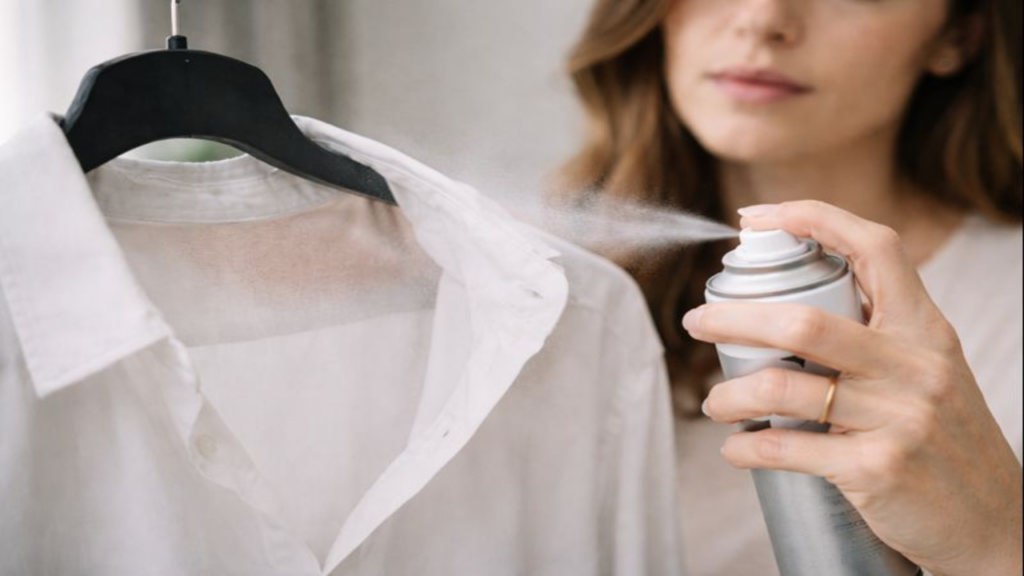 Como usar spray de cabelo para proteger a roupa do make