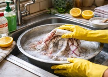 Esse método caseiro recupera pano de prato encardido