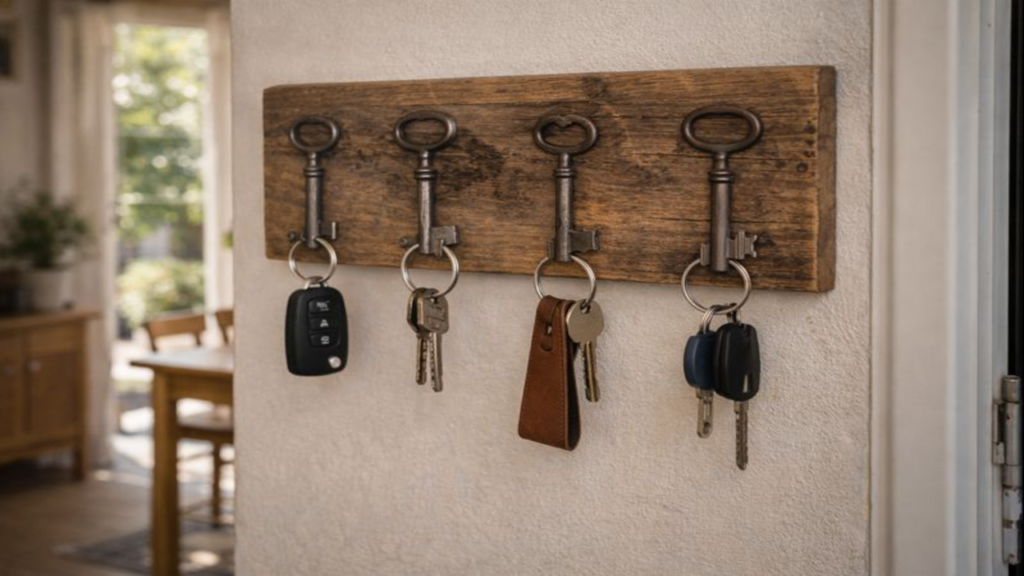 Chaves velhas viram decoração útil e sustentável em casa