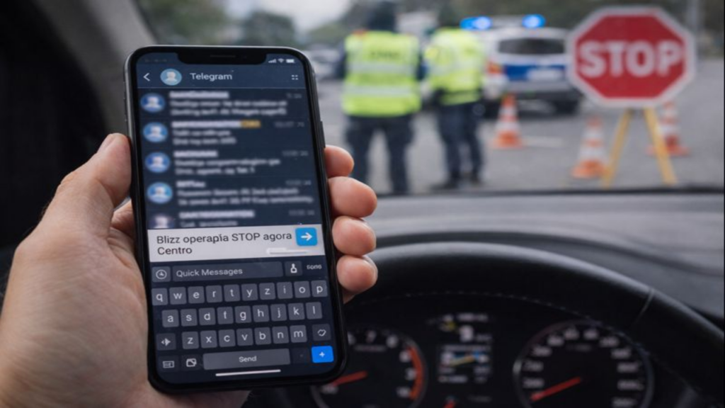 alerta de blitz em tempo real