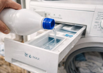 Água sanitária vira aliada poderosa na limpeza da máquina de lavar